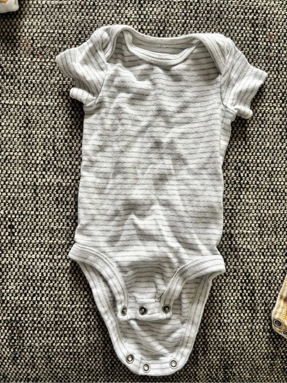 Set of 3-Carter's White and Mustard Yellow Baby One-Piece Bodysuits
